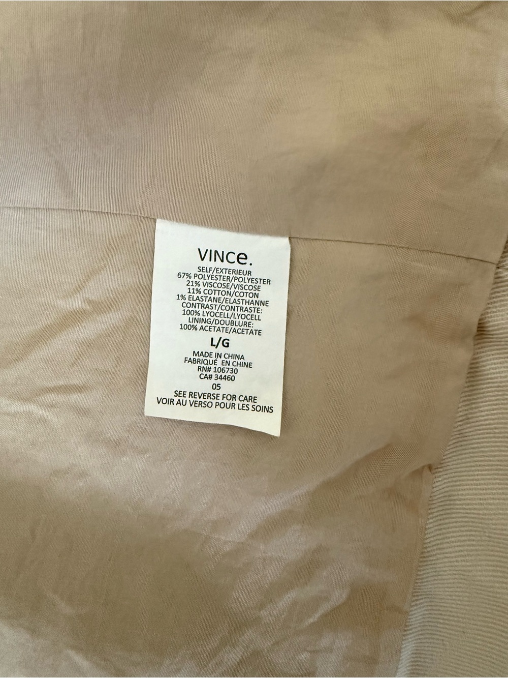 Vince Cream Bouclé Frayed-Edge Blazer Large / Fringed Twill Paneled Tweed Jacket - Picture 11 of 12